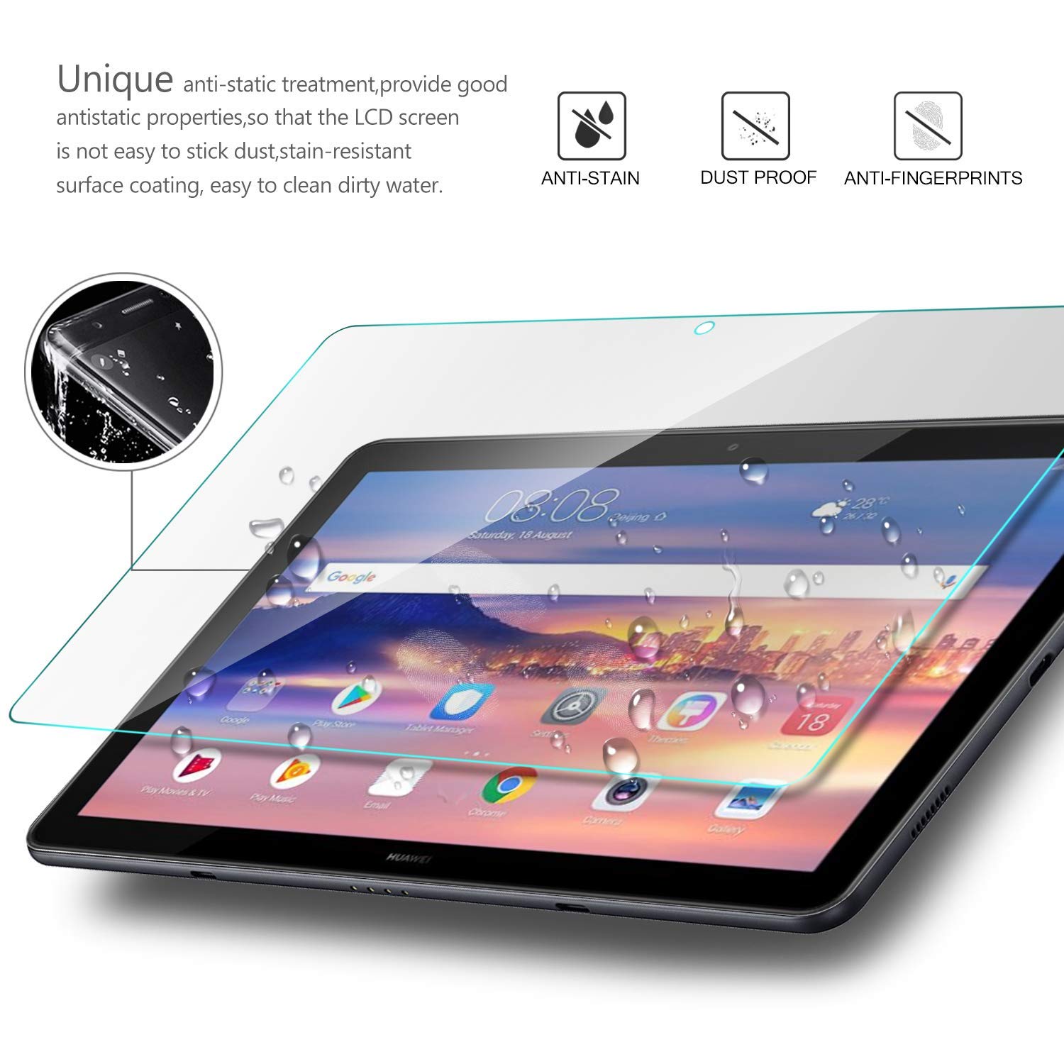 PhoneBits Tempered Glass for Huawei Media Pad T5