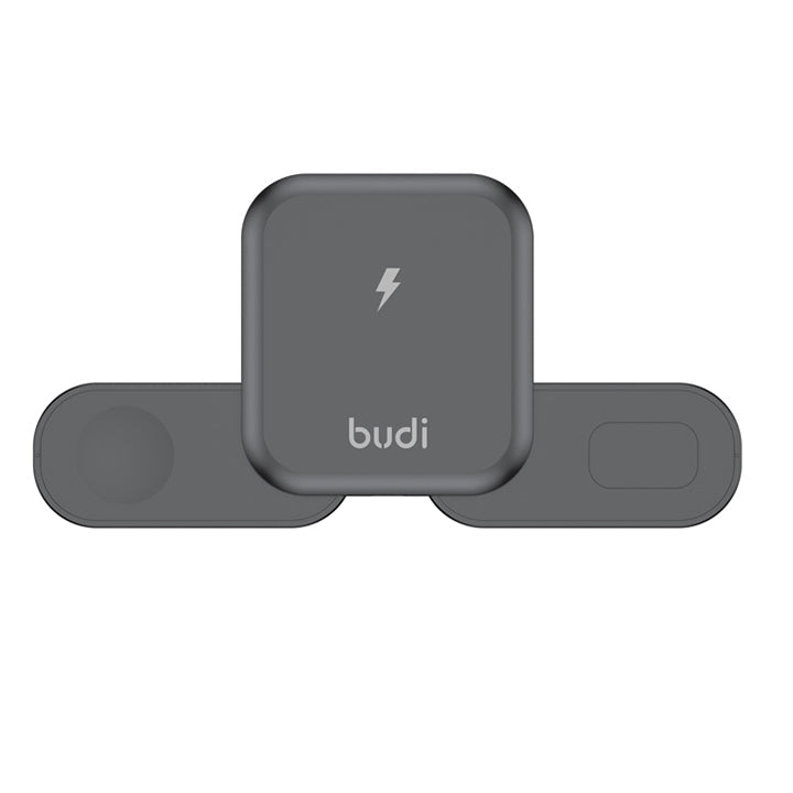 Budi 3 in 1 Magnetic Wireless Charging Station, Foldable Wireless Charging Dock