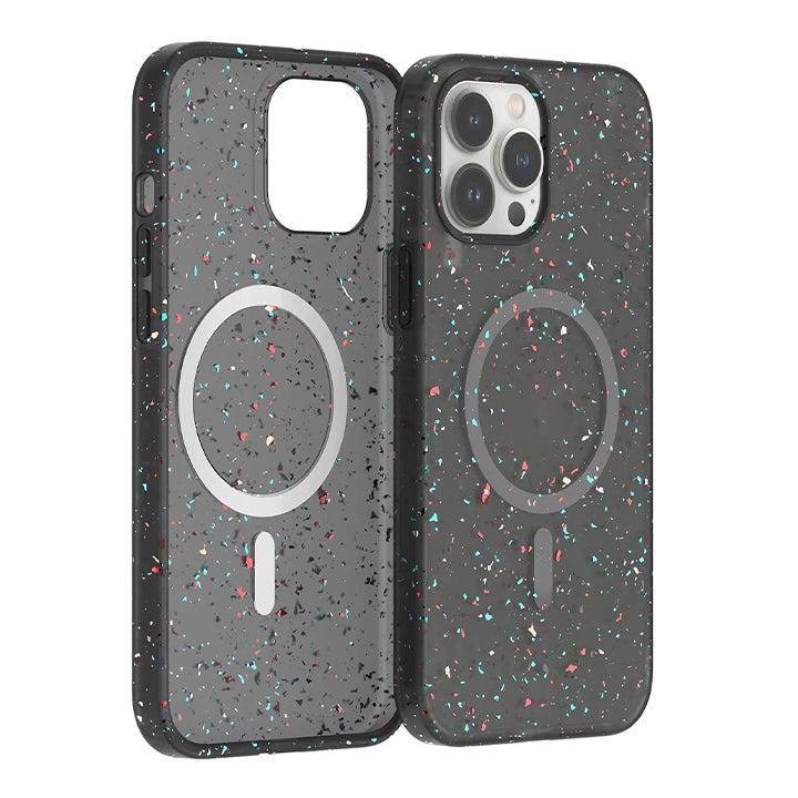 PhoneBits Glittery Silicone MagSafe Case for iPhone, Ultra-Protective Shockproof iPhone Case Compatible with MagSafe Chargers, Magnetic Wireless Charging Mobile Phone Back Case Cover