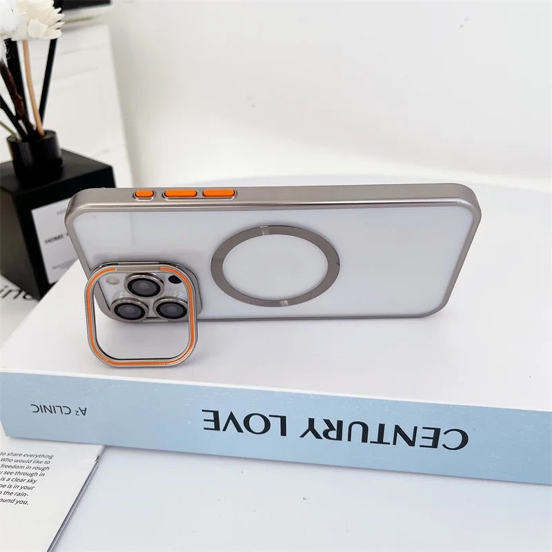 iPhone 16 Pro Max, iPhone 16 Pro, iPhone 16 Plus, iPhone 16 Crystal Clear MagSafe Case for iPhone with Magnetic Camera Kick-Stand, TPU Transparent Shockproof iPhone Case Compatible with MagSafe, Protective Magnetic Phone Case Cover - iPhone 16 Series