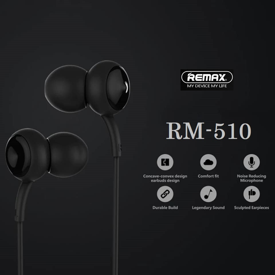 Remax In Ear HD Music Wired Earphones, Wired Sports Earphones with Mic, Wired In Ear Stereo Music Earphones, Noise Isolating Earphones