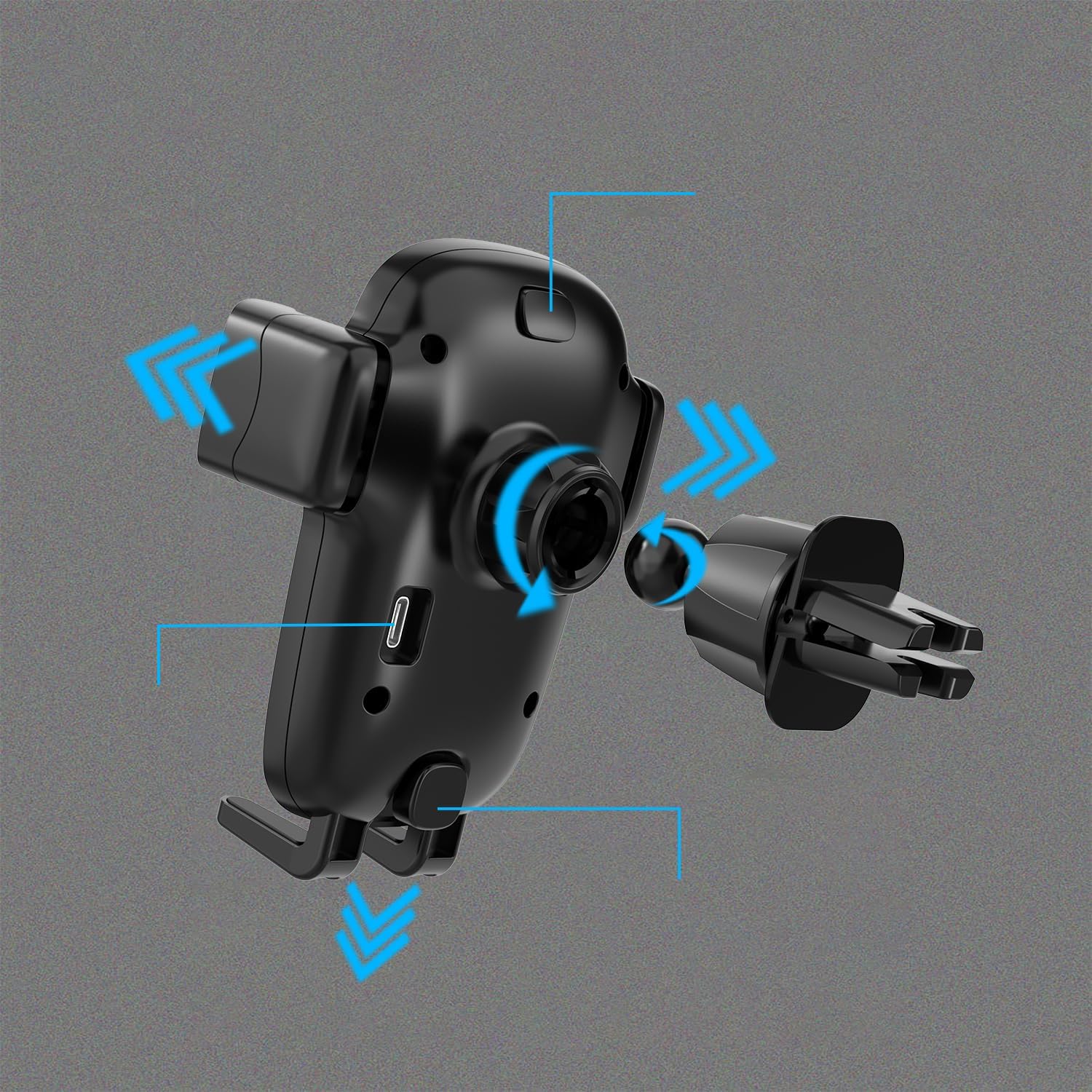 Earldom Latest Magnetic In-Car Wireless 15W Charger and Auto-Grip Phone Holder with Bracket