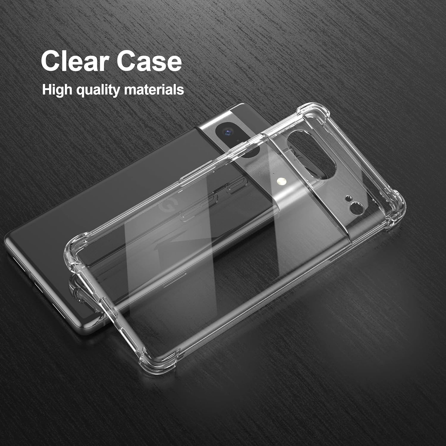 PhoneBits Slim Crystal Clear Case for Google Pixel, Armor Shockproof Google Pixel Case Compatible with Wireless Chargers, Transparent Magnetic Mobile Phone Case, Back Clear Case Cover