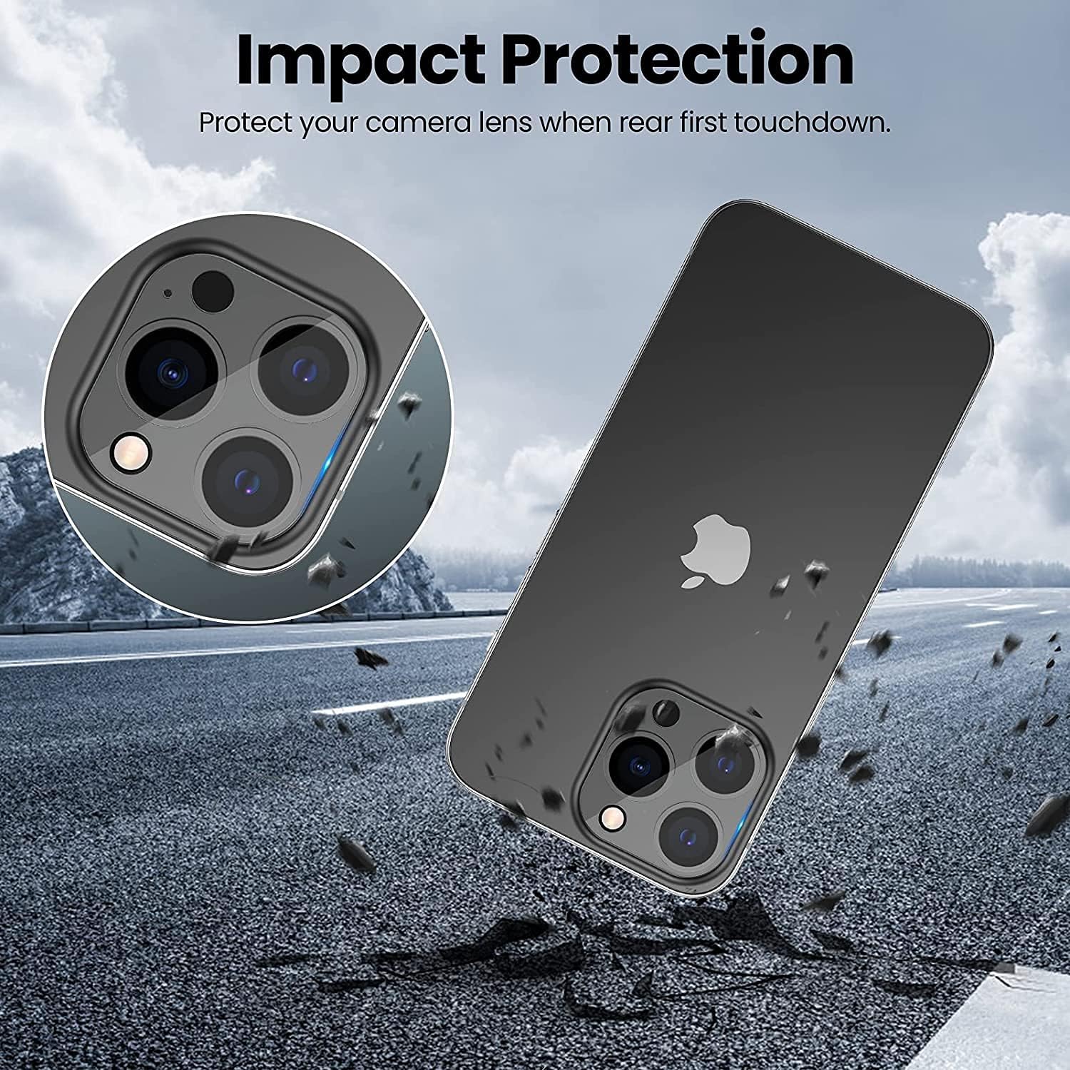 PhoneBits HD Transparency Camera Lens Protector for iPhone, Protective Individual Ring iPhone Camera Lens Glass, Anti Scratch iPhone Camera Lens Protector Cover