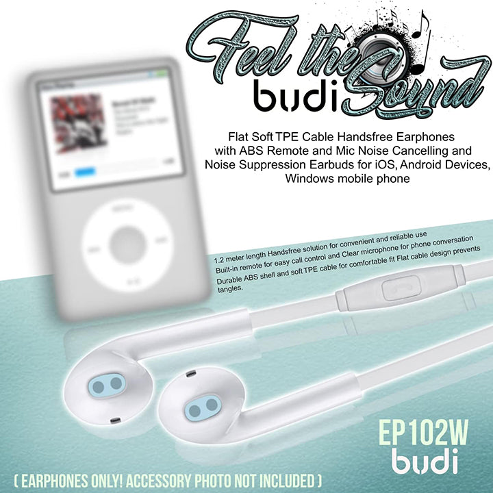 Budi Earphones with Mic and Remote, Handsfree with Microphone and Remote