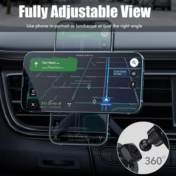 Budi Universal Magnetic Car Holder with Rotary Hook, In Car Phone Holder