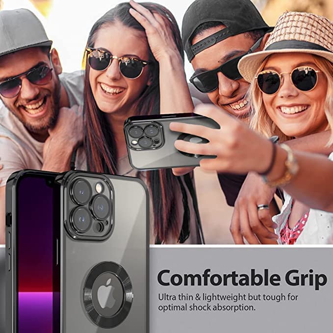 PhoneBits Crystal Clear MagSafe Case for iPhone with Camera Lens Protection, TPU Transparent Shockproof iPhone Case Compatible with iPhone MagSafe Wireless Chargers, Protective Magnetic Phone Back Case Cover with Wireless Charging Ring