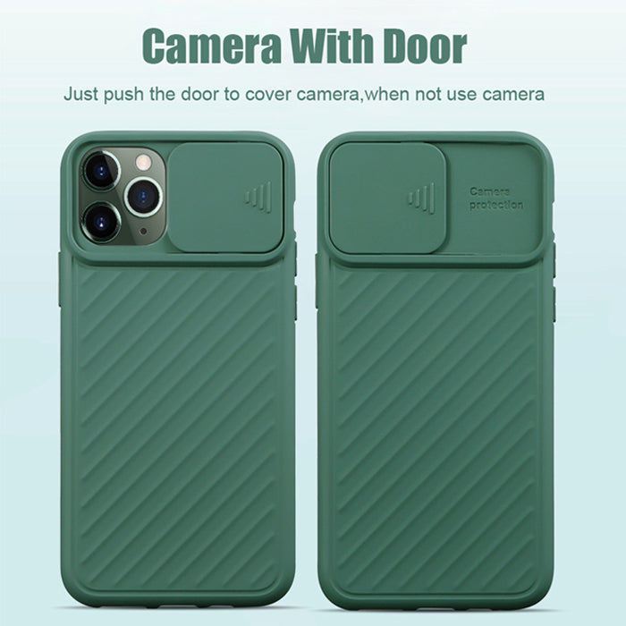 PhoneBits Ultra-Slim Soft TPU Silicone iPhone Case with Camera Slide Cover, Shockproof Phone Case Compatible with iPhone, Ultra Protective Mobile Phone Case for iPhone, iPhone Back Case Cover
