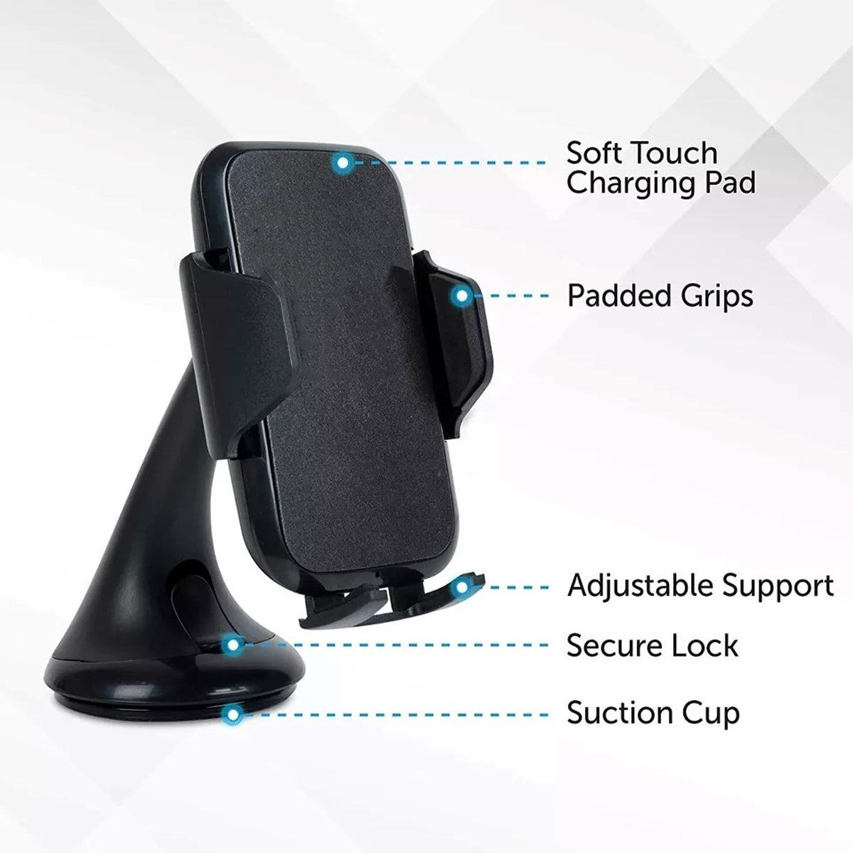 PhoneBits Dashboard Windshield Cradle, Phone Mount for Car Dashboard Windscreen