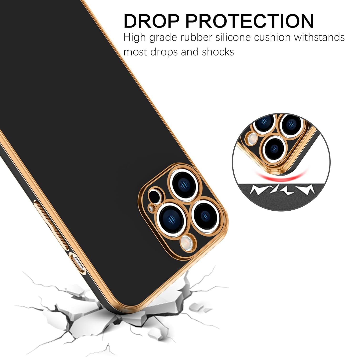 PhoneBits Luxury Soft Silicone Magnetic iPhone Case with Holder & Camera Lens Protection, Protective Shockproof iPhone Case with Wristband Stand Compatible with Wireless Charging, Magnetic Mobile Phone Holder Case, Back Phone Case Cover