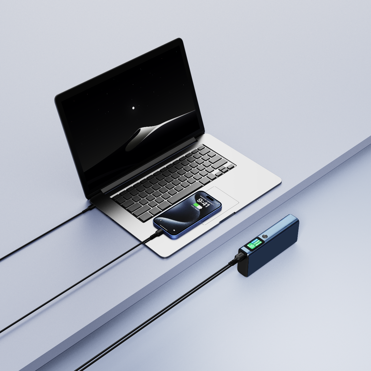 PhoneBits 20000mAh Portable Power Bank with LED lights