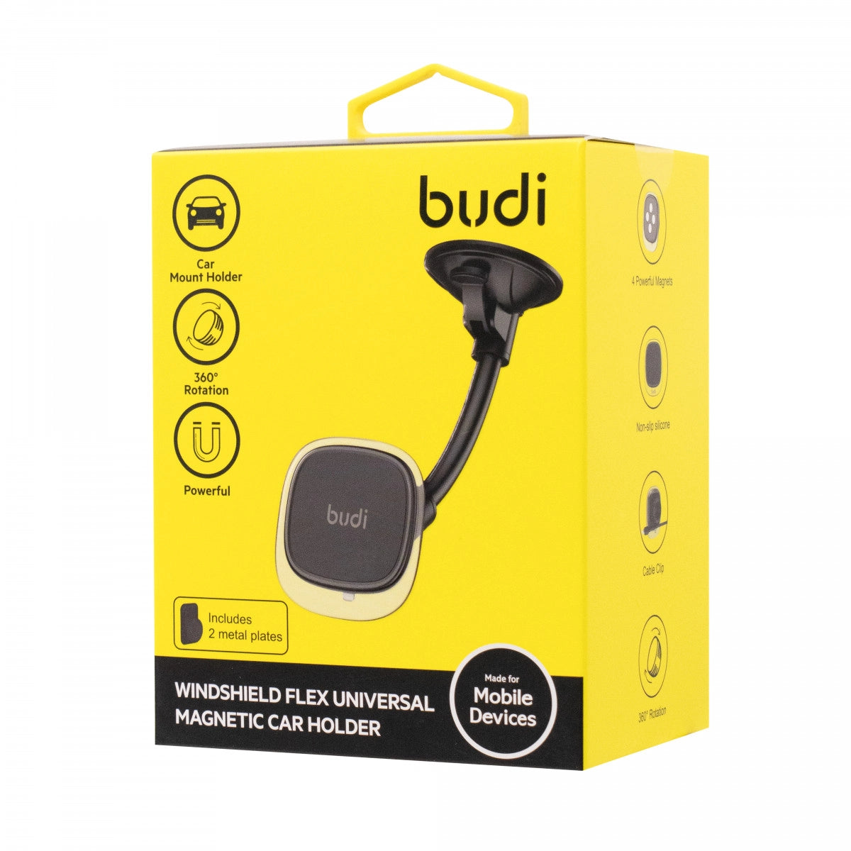 Budi Windshield Flex Universal Magnetic Car Holder, Windshield Phone Mount