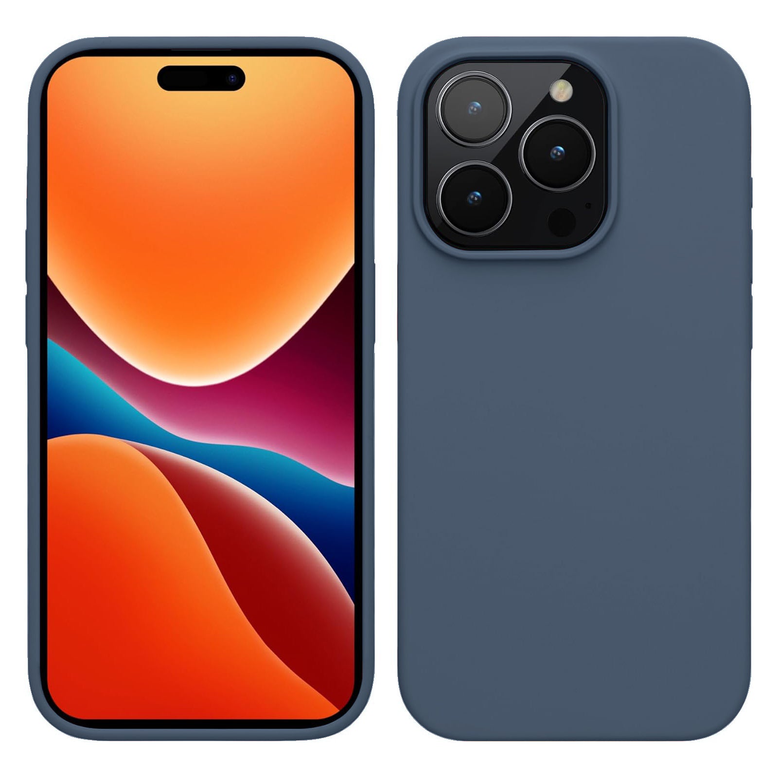 PhoneBits Ultra-Slim Matte Silicone iPhone Case, Protective Shockproof Case for iPhone Compatible with Wireless Charging, Magnetic Mobile Phone Back Case Cover - iPhone 14 Series