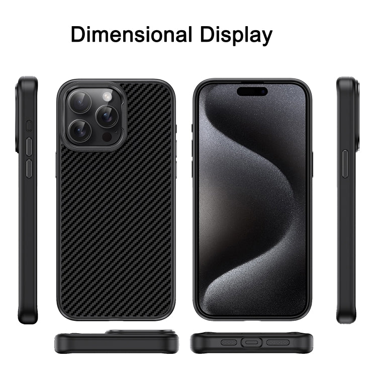 Carbon Fiber Textured Oil Spray PC + TPU Phone Case For iPhone