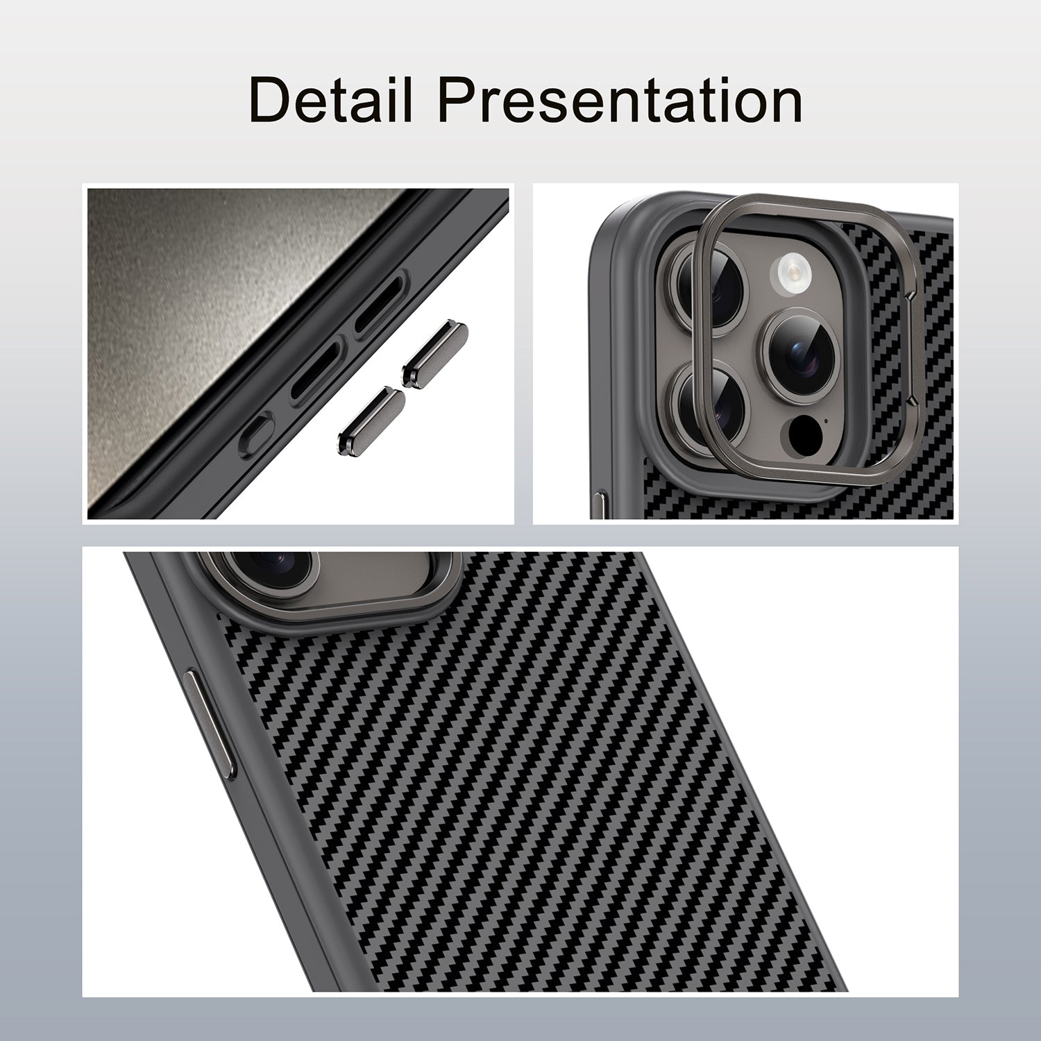Carbon Fiber Textured Oil Spray PC + TPU Phone Case For iPhone