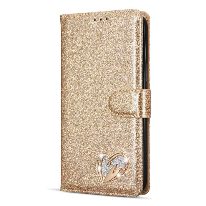 PhoneBits Shiny Leather Glitter Wallet Flip Case with Card Holder for Samsung A Series, Protective Shockproof Samsung Case with Stand, Samsung Wallet Case, Mobile Phone Card Holder Case, Back Case Cover Compatible with Samsung A23