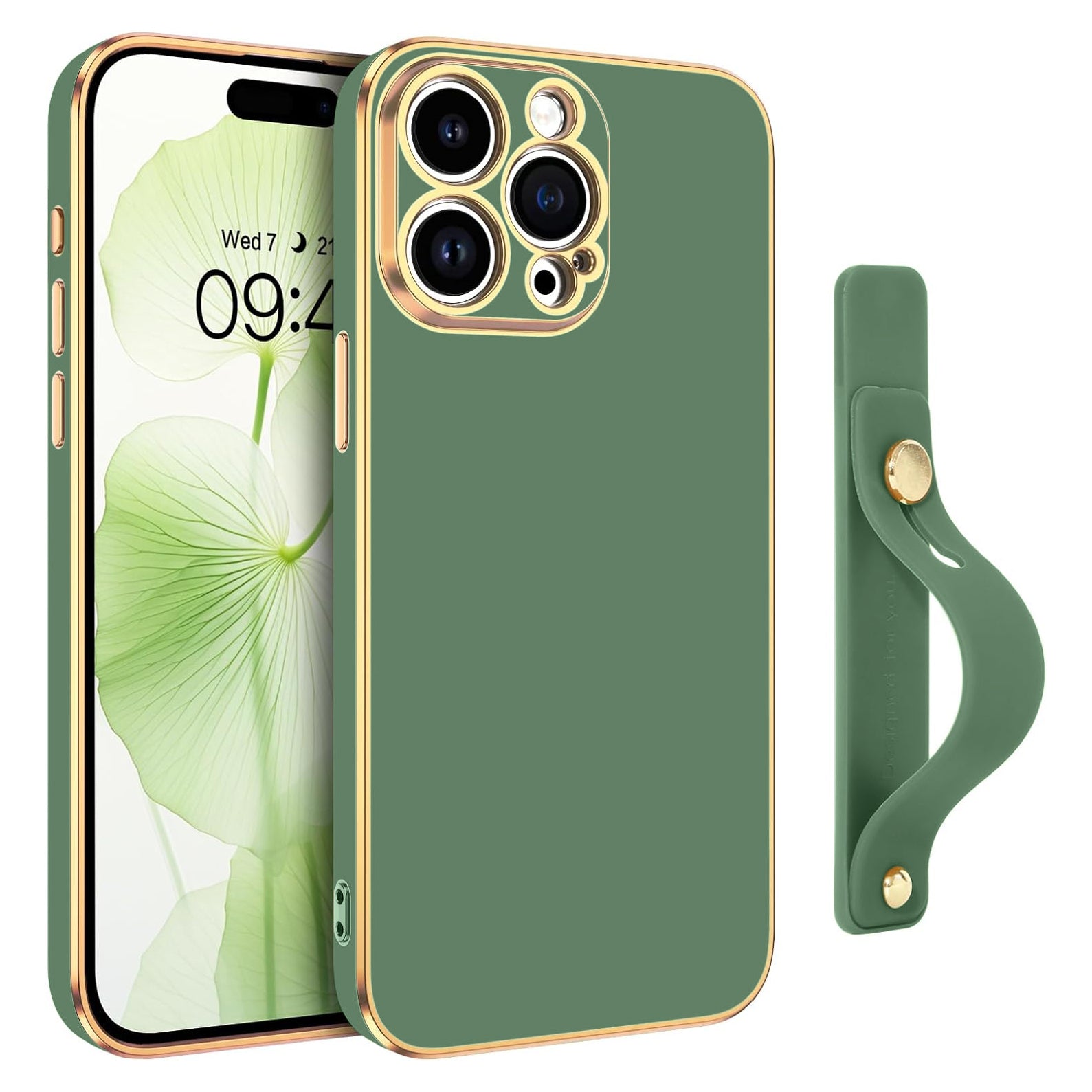 PhoneBits Luxury Soft Silicone Magnetic iPhone Case with Holder & Camera Lens Protection, Protective Shockproof iPhone Case with Wristband Stand Compatible with Wireless Charging, Magnetic Mobile Phone Holder Case, Back Phone Case Cover