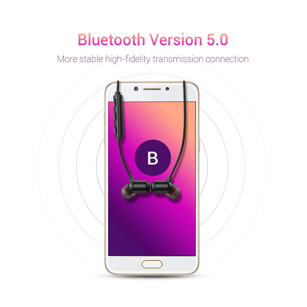 Remax Wireless Sports Earphones, Neckband Handsfree with Mic, Wireless Bluetooth Earphones, U Shaped Earphones