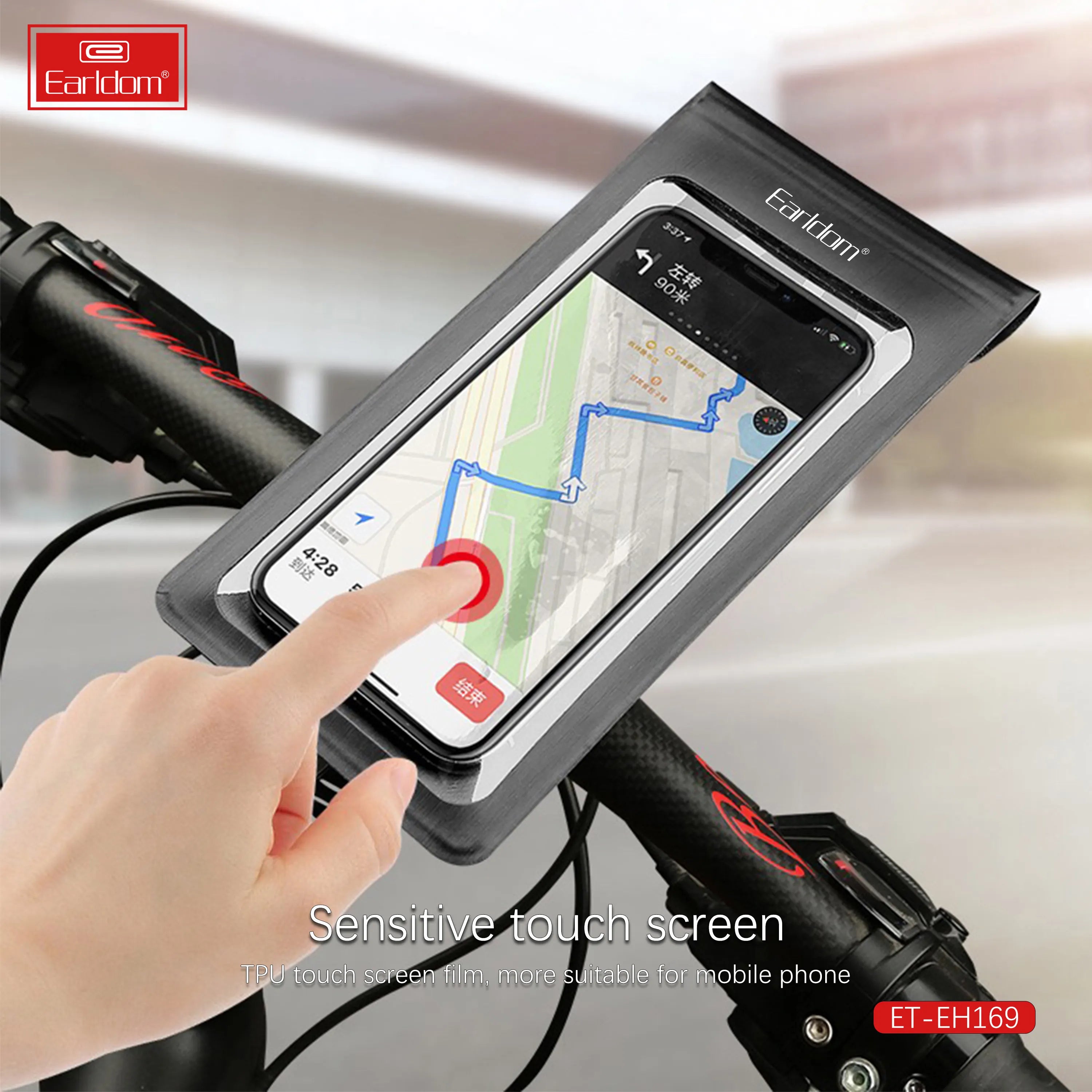 Earldom Bike Phone Holder, Waterproof Phone Mount for Bicycle