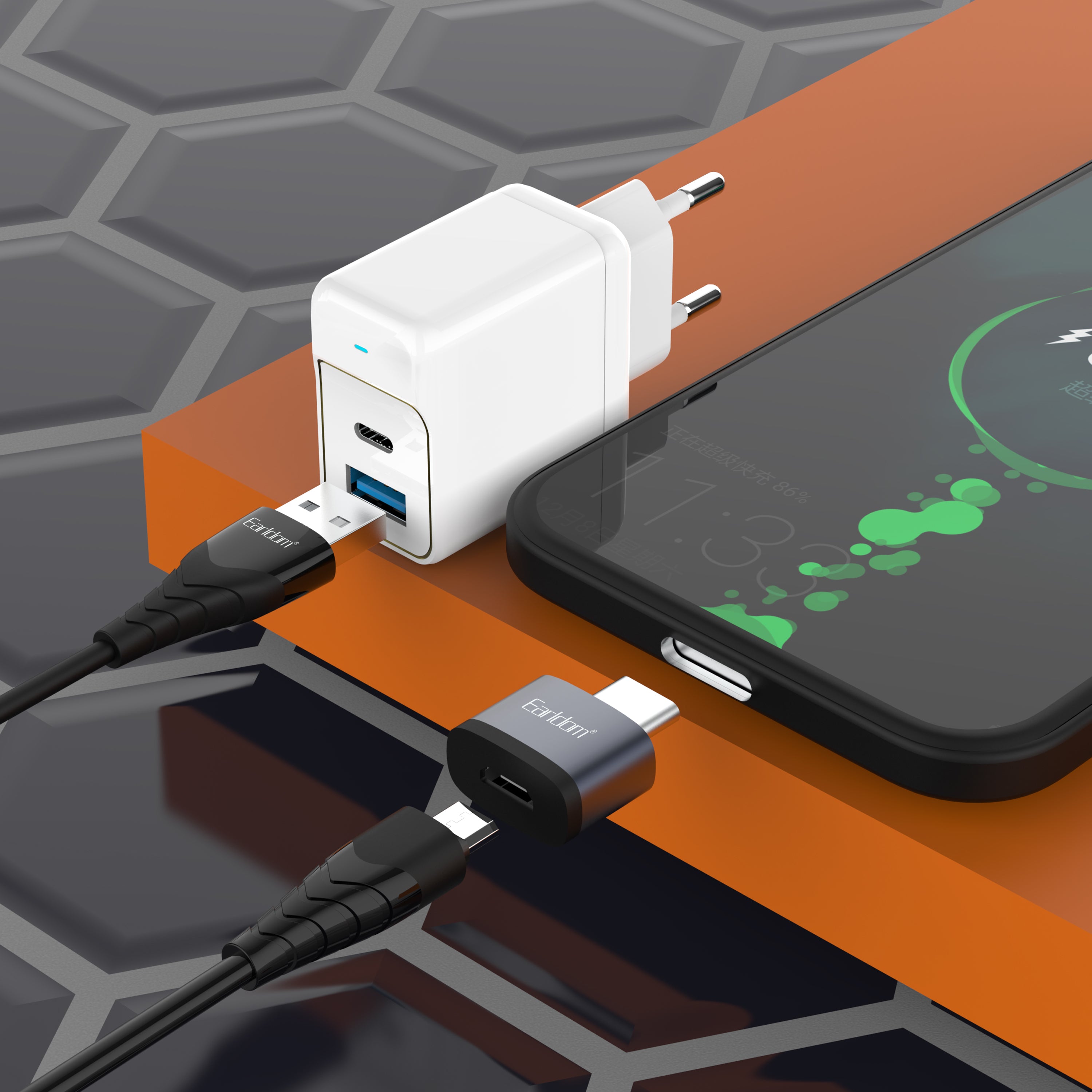 Earldom Micro to Type C OTG Converter, Type C to Micro USB OTG Converter