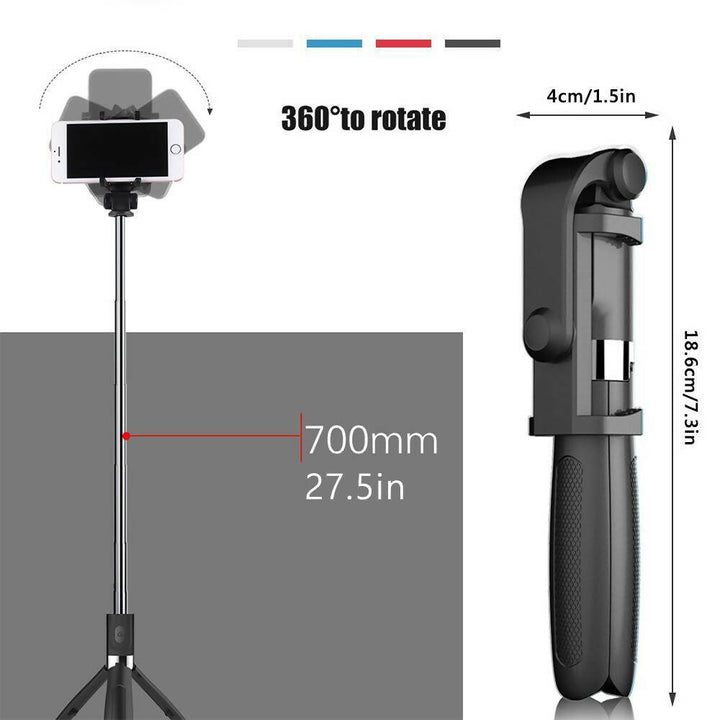 Bluetooth Selfie Tripod, Portable Selfie Stick with Tripod Stand, Extendable Phone Tripod Stand