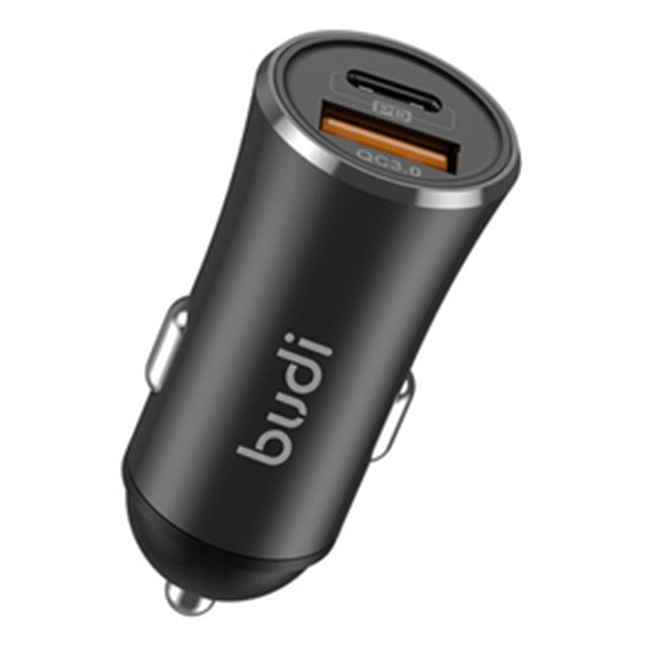 Budi Dual USB Car Charger, QC 3.0 USB-A & PD USB-C Ports In Car Charger Socket, Fast Charging Car Phone Charger, Power Car Charger Adapter for Cigarette Lighter Socket