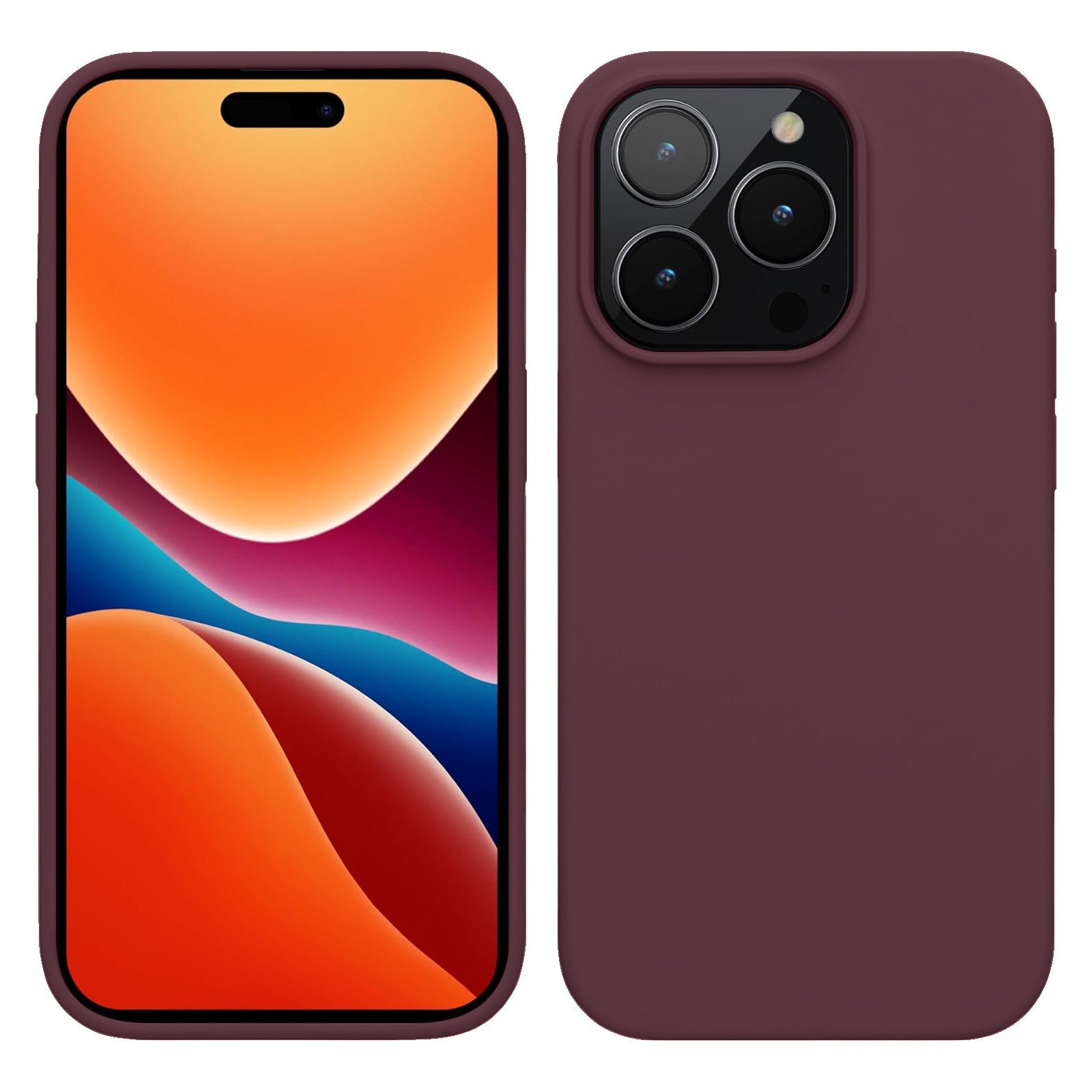 PhoneBits Ultra-Slim Matte Silicone iPhone Case, Protective Shockproof Case for iPhone Compatible with Wireless Charging, Magnetic Mobile Phone Back Case Cover - iPhone 14 Series