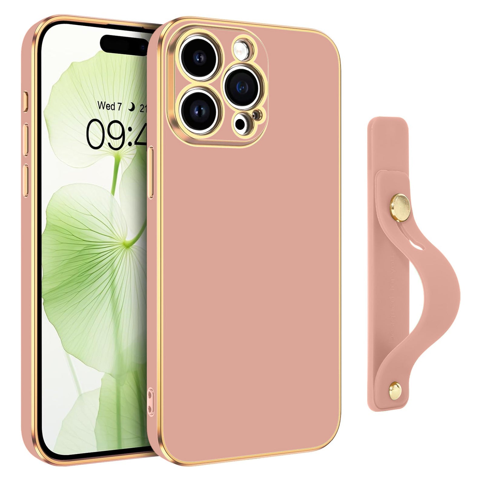 PhoneBits Luxury Soft Silicone Magnetic iPhone Case with Holder & Camera Lens Protection, Protective Shockproof iPhone Case with Wristband Stand Compatible with Wireless Charging, Magnetic Mobile Phone Holder Case, Back Phone Case Cover