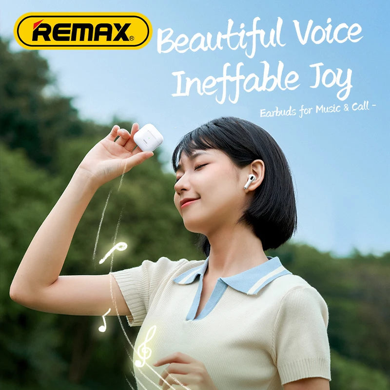 Remax Smart Wireless Bluetooth HD Stereo Music In-Ear Earbuds with Built-in Mic
