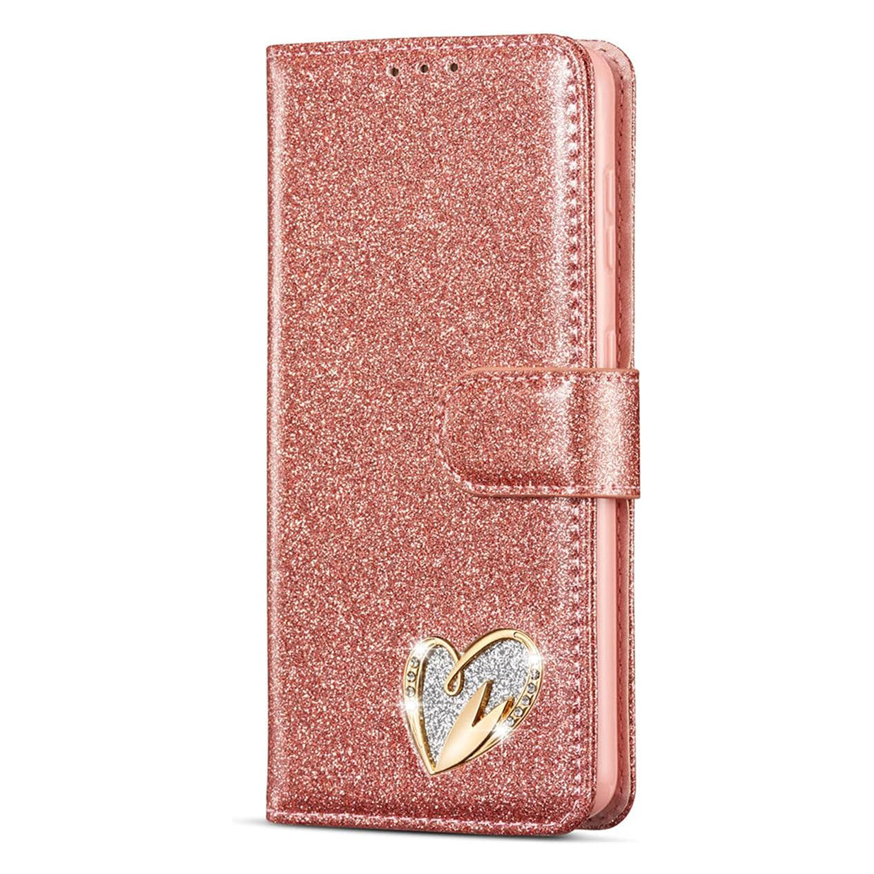 PhoneBits Shiny Leather Glitter Wallet Flip Case with Card Holder for Samsung A Series, Protective Shockproof Samsung Case with Stand, Samsung Wallet Case, Mobile Phone Card Holder Case, Back Case Cover Compatible with Samsung A23