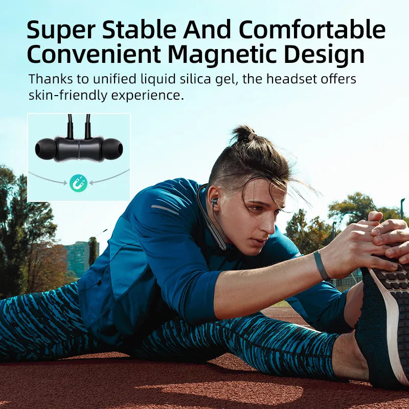 PhoneBits Premium Wireless Neckband Earphones, Stereo Music Bluetooth Earphones, Wireless Bluetooth Earphones with Mic