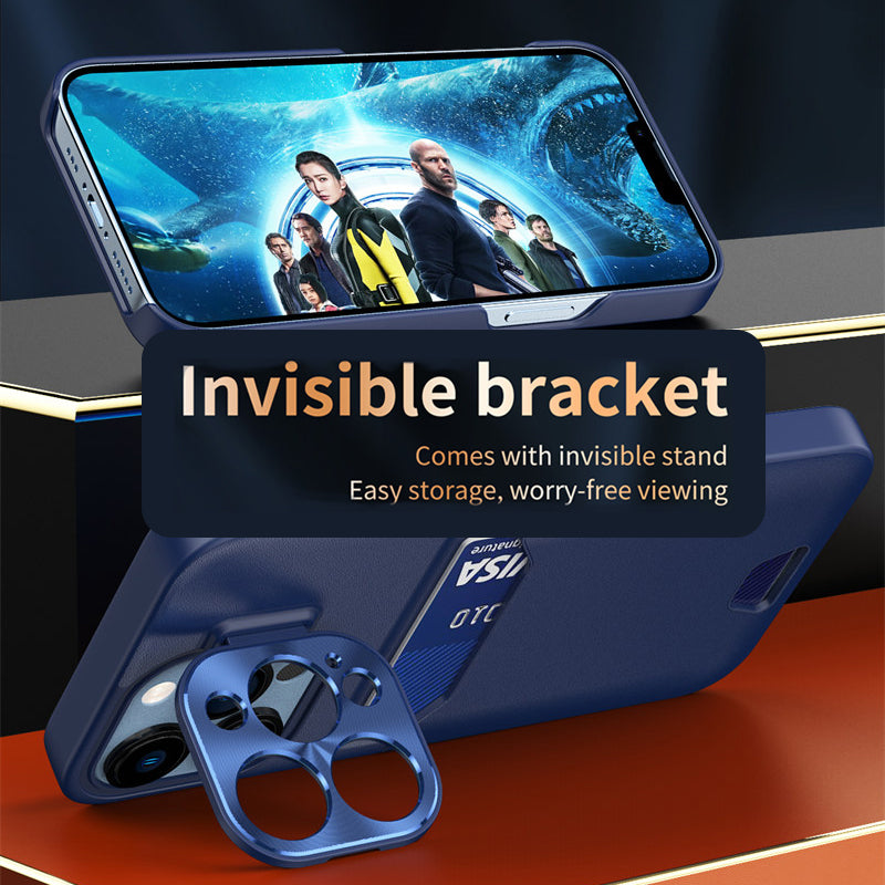 PhoneBits Ultra Protective Leather Wallet Case for iPhone with Card Holder & Kickstand Camera Lens Protector, Shockproof iPhone Case, Mobile Phone Wallet Back Case Cover Compatible with iPhone