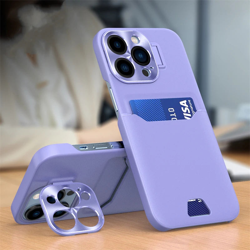 PhoneBits Ultra Protective Leather Wallet Case for iPhone with Card Holder & Kickstand Camera Lens Protector, Shockproof iPhone Case, Mobile Phone Wallet Back Case Cover Compatible with iPhone