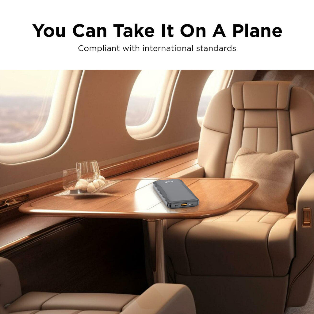 Budi Portable Power Bank 10000mAh, Portable Charger Power Bank with 3 USB Ports (Lightning, Type C, USB A) & PD Type C Cable, PD Fast Charging Power Bank with Folding Multi Functional Box, Stand, Key, & LED Power Indicator Light for iPhone/ Smartphone