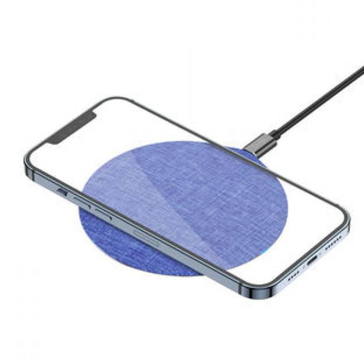 Budi Wireless Charger Pad Android 15W, Leather Wireless Charger Pad