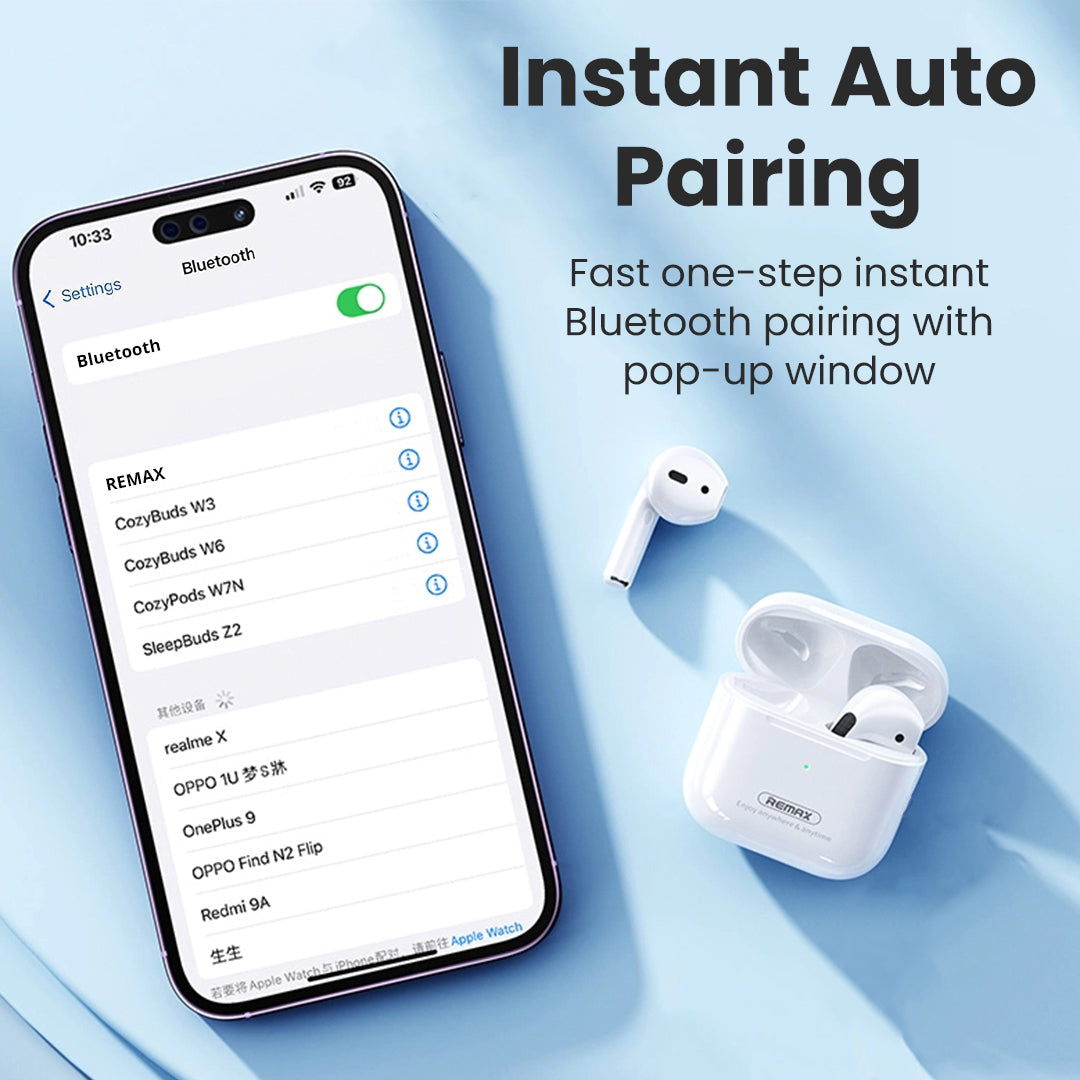 Remax Smart Wireless Bluetooth HD Stereo Music In-Ear Earbuds with Built-in Mic