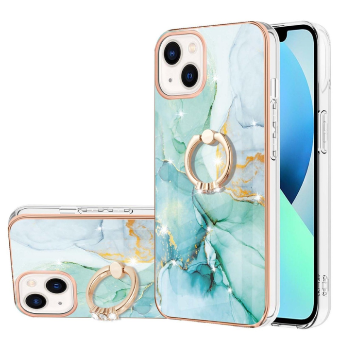 iPhone 15 Pro Max TPU Marble Design Ring Case