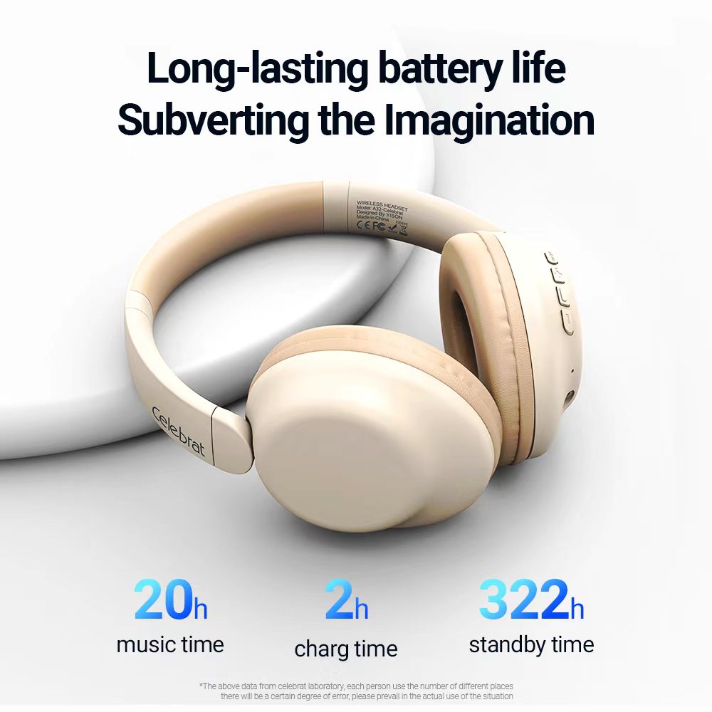 PhoneBits Smart High-Quality Wireless Bluetooth Heavy-Bass Foldable Over-Ear Headset