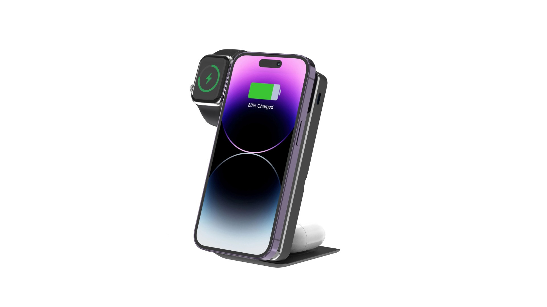 PhoneBits 10000mAh Portable Wireless charging Station And Magsafe Power Bank (3-in-1)