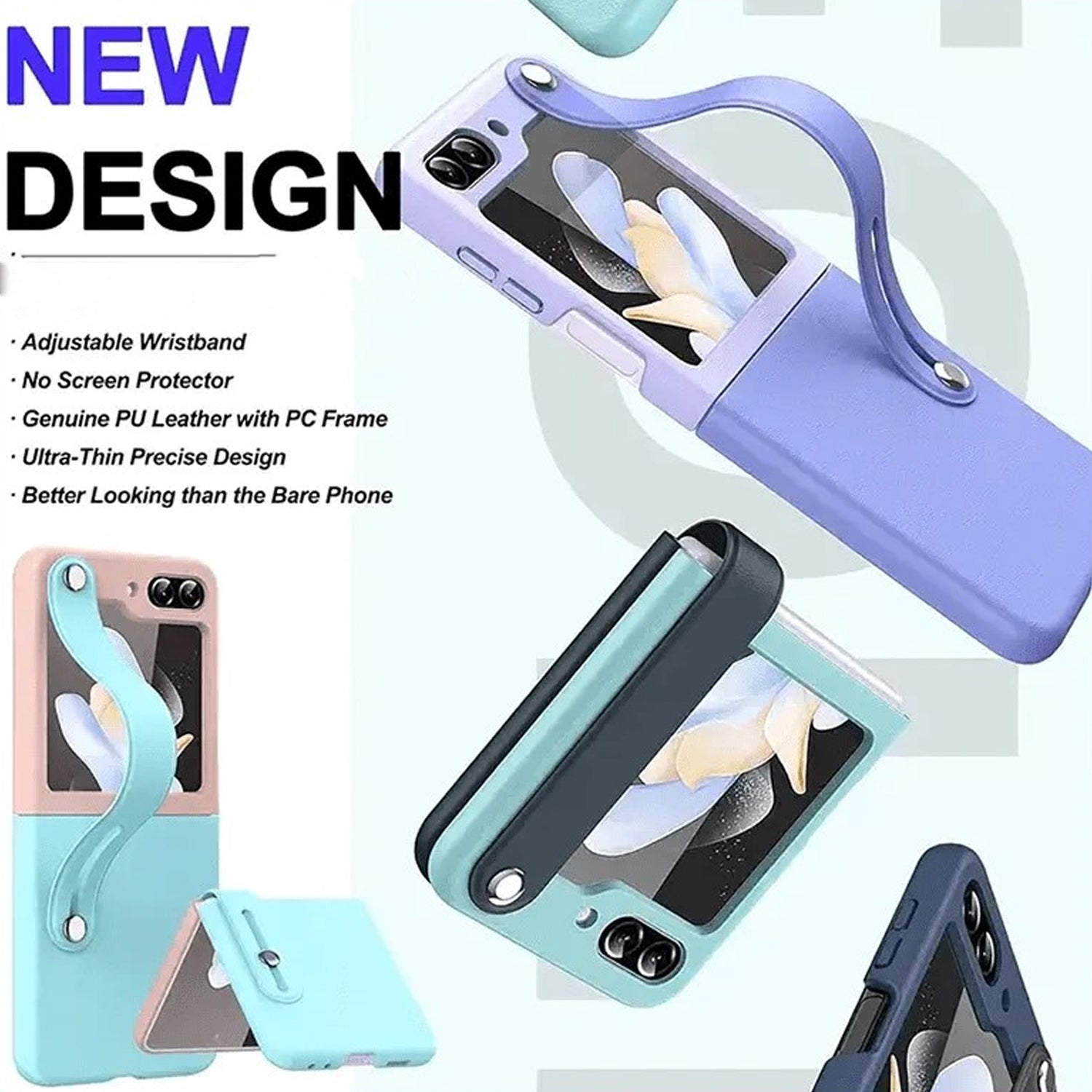 Hard PC Back Cover with Kickstand Strap, Protective Phone Case for Samsung