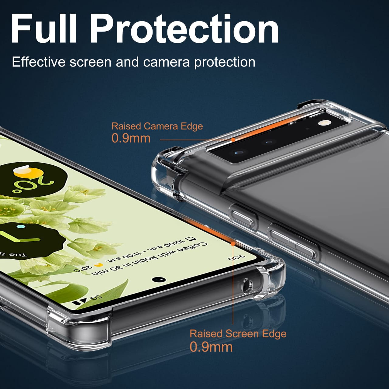 PhoneBits Slim Crystal Clear Case for Google Pixel, Armor Shockproof Google Pixel Case Compatible with Wireless Chargers, Transparent Magnetic Mobile Phone Case, Back Clear Case Cover