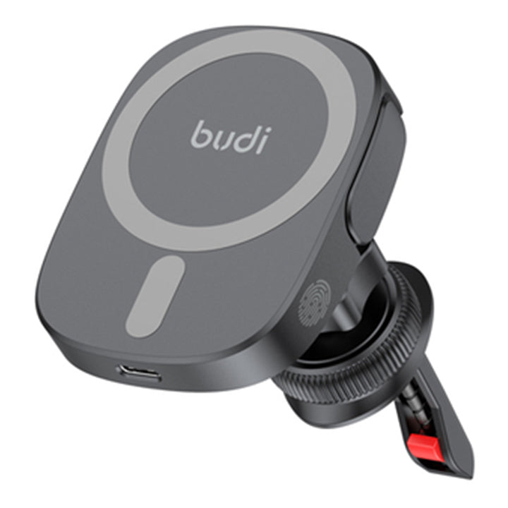 Budi 2 in 1 Universal Magnetic Wireless Car Charger Holder, Air Vent Car Phone Holder