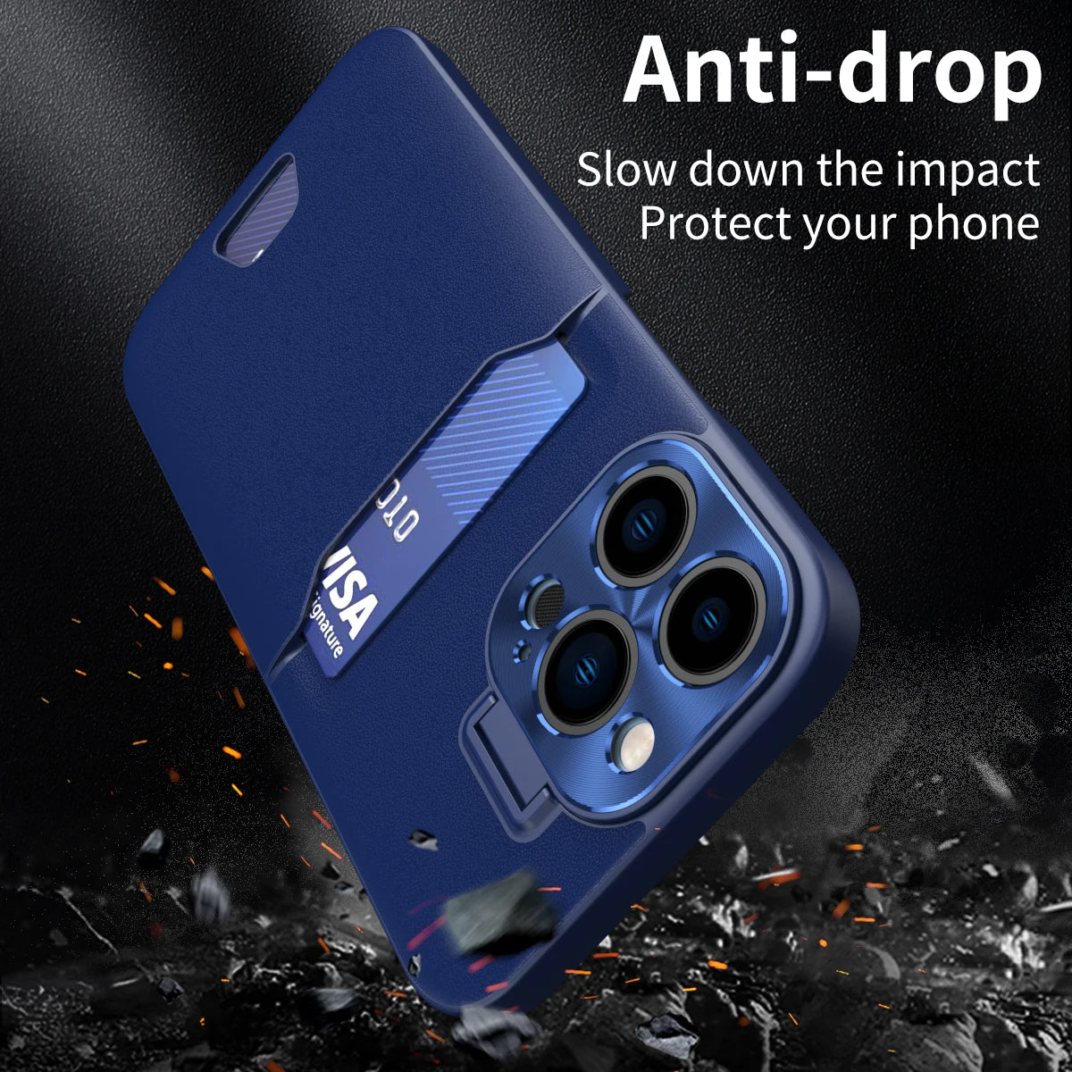 PhoneBits Ultra Protective Leather Wallet Case for iPhone with Card Holder & Kickstand Camera Lens Protector, Shockproof iPhone Case, Mobile Phone Wallet Back Case Cover Compatible with iPhone