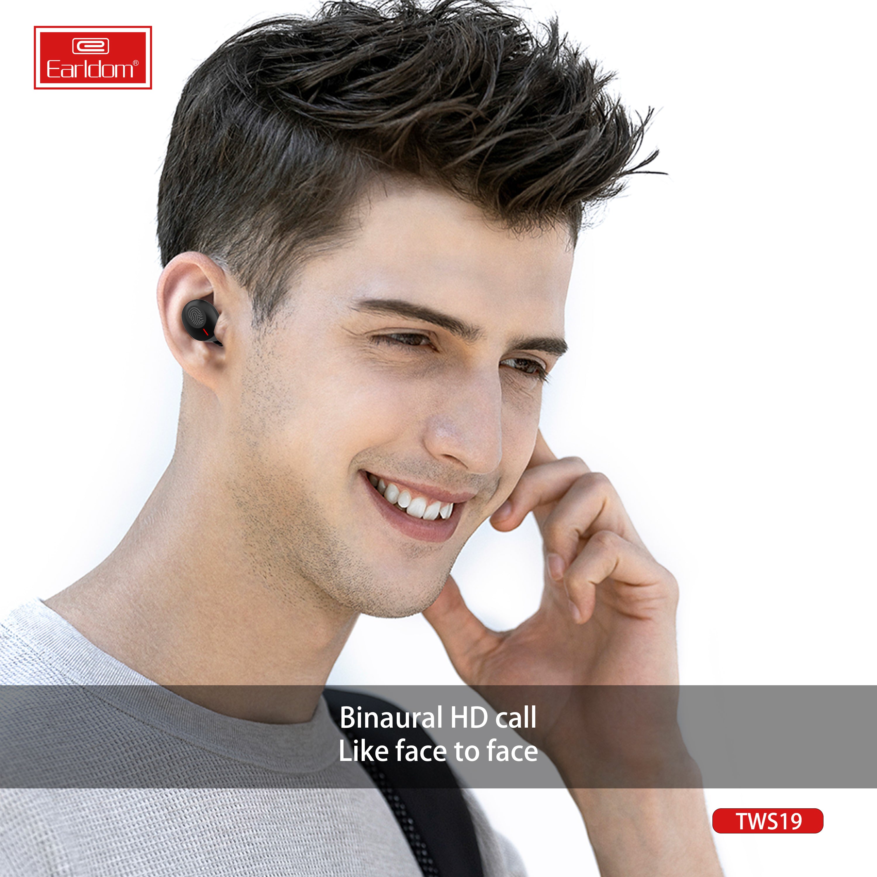 Earldom Latest True Wireless Bluetooth In-Ear Mini Earbuds with Touch Control and Digital Display