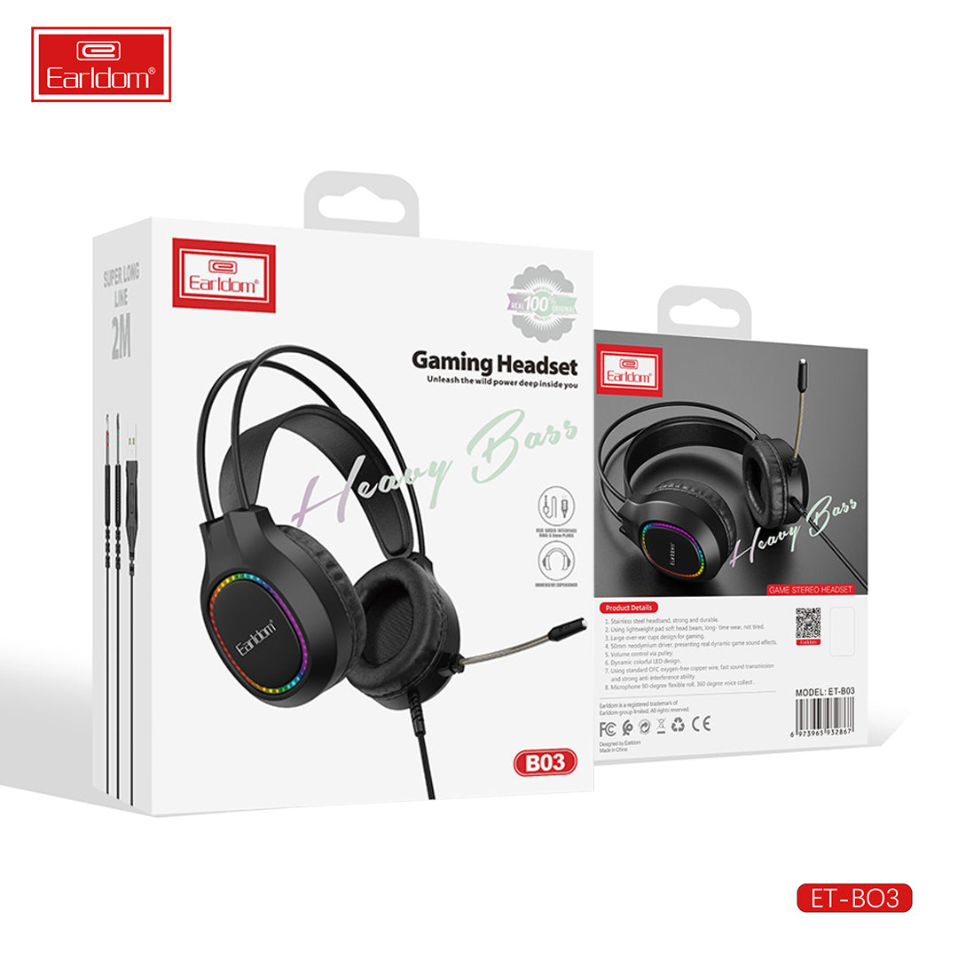 Earldom New Trending Wireless Bluetooth Gaming Wired Over-Ear Headset with Built-In Mic