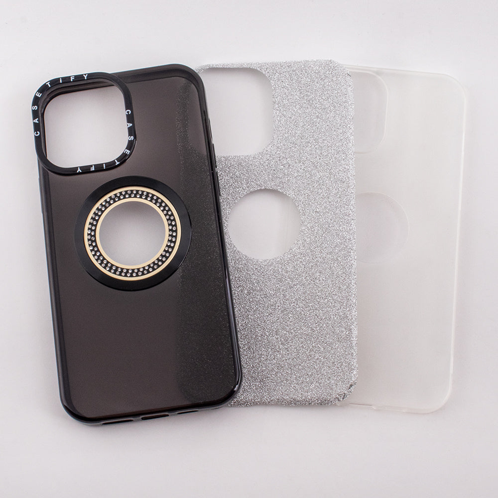 PhoneBits Luxury Slim Acrylic Shiny Blingy MagSafe Case for Samsung S Series with Chromed Camera Edge, Shockproof Samsung Case Compatible with MagSafe Wireless Chargers, Protective Magnetic Wireless Charging Mobile Phone Case, Back Samsung Case Cover