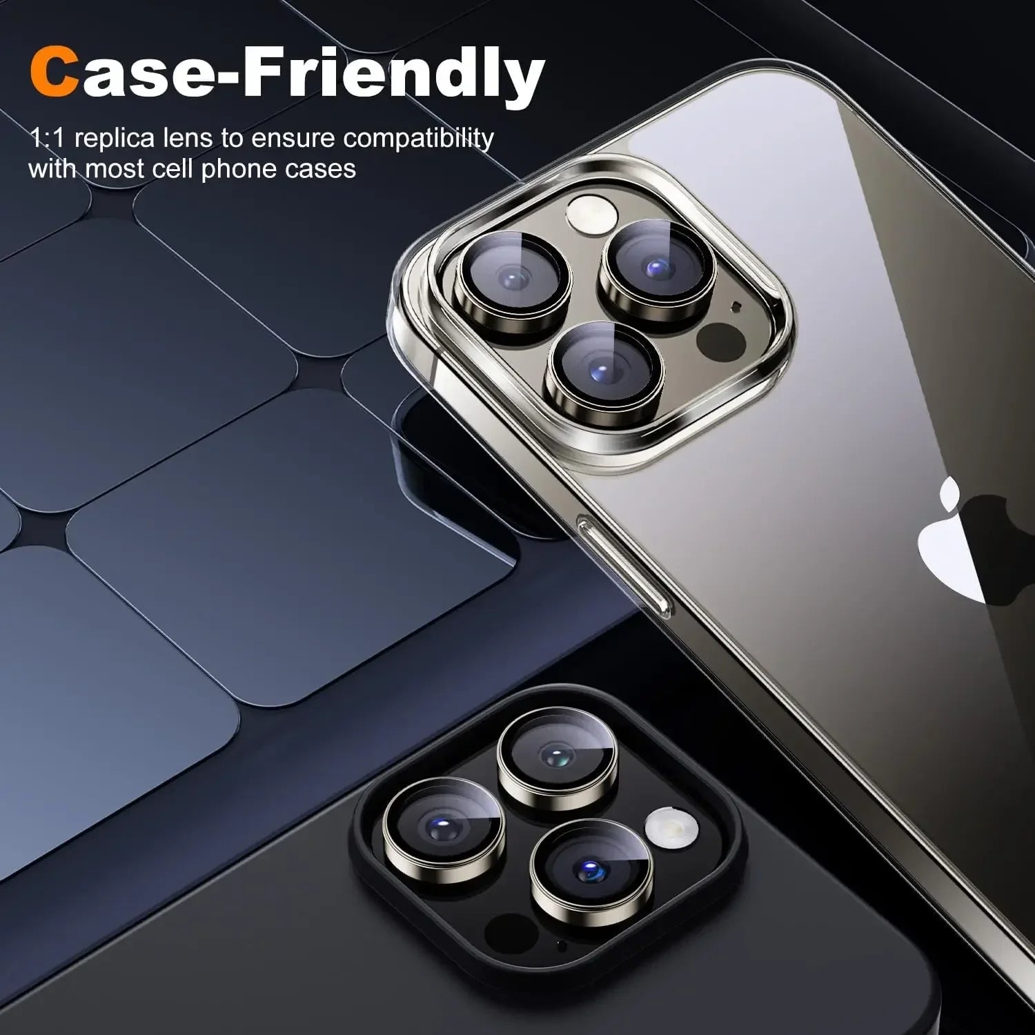 Budi HD Transparency Camera Lens Protector for iPhone, Protective Individual Ring iPhone Camera Lens Glass, Anti Scratch iPhone Camera Lens Protector Cover
