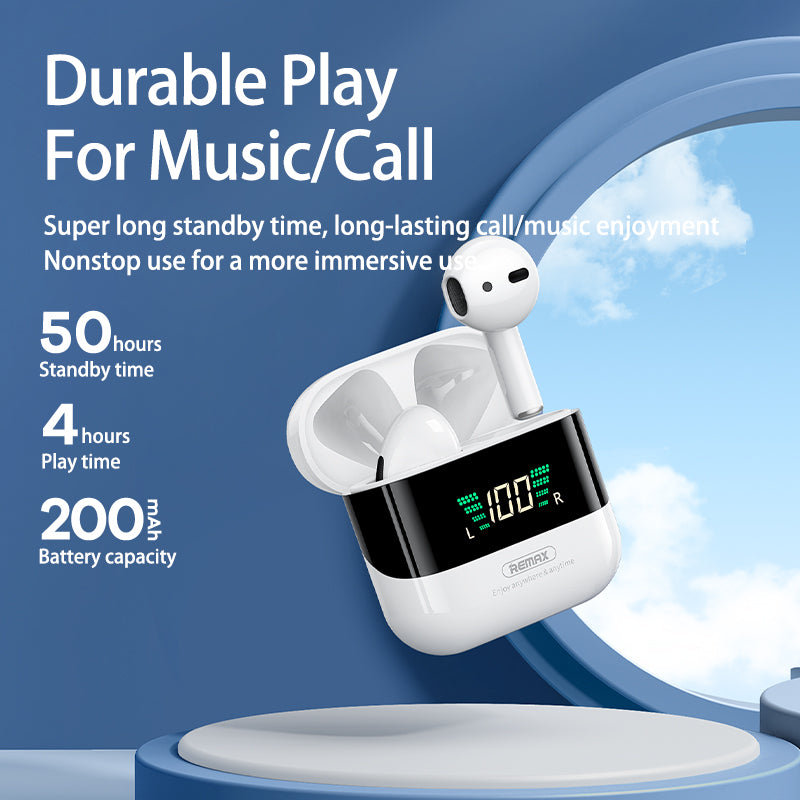 Remax Smart True Wireless Bluetooth In-Ear Earbuds with Digital Display and Built-In Mic