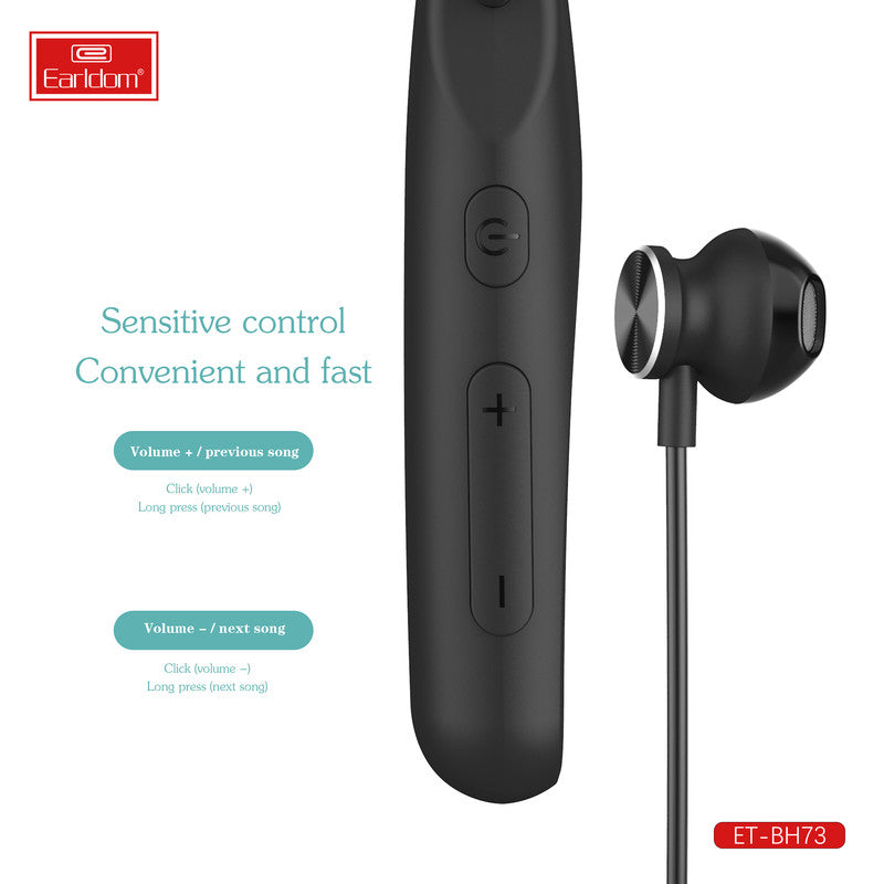 Earldom Neckband Wireless Earphones, In Ear Wireless Sports Earphones, Wireless Bluetooth Handsfree with Mic