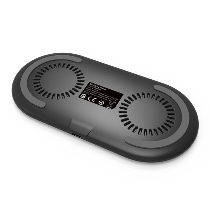 Budi 2 in 1 Wireless Charging Pad, Portable Dual Charging Station